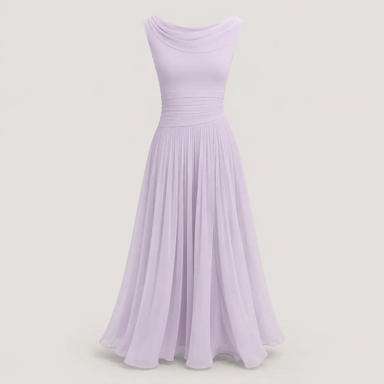 Sleeveless Draped Midi Dress for Summer Occasions