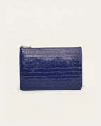 Crocodile Embossed Pouch | Navy