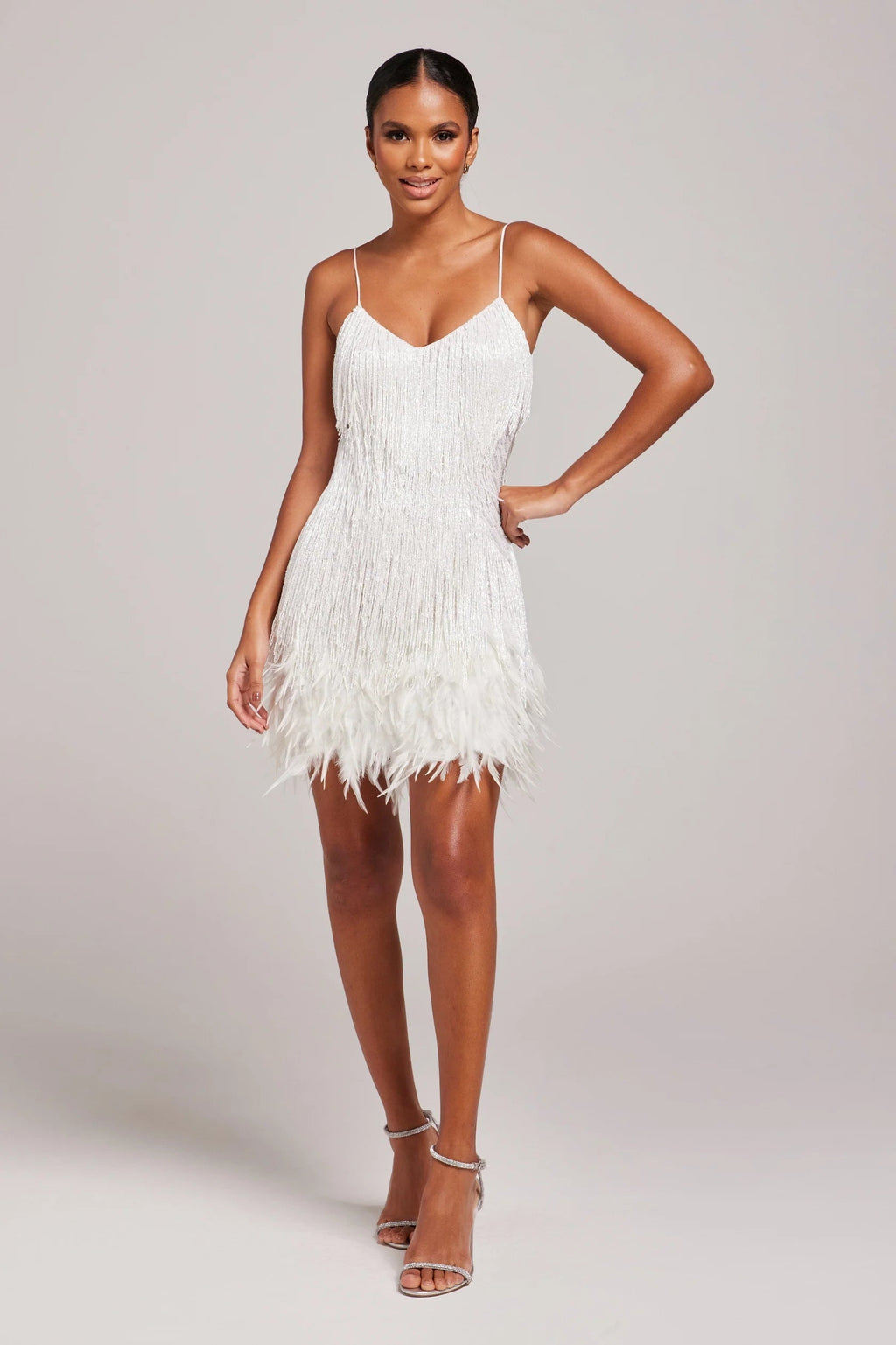 Women's Fringe Feathers Party Gala Cocktail Dress for Night Outs