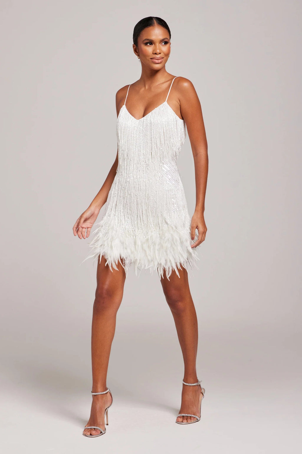 Women's Fringe Feathers Party Gala Cocktail Dress for Night Outs