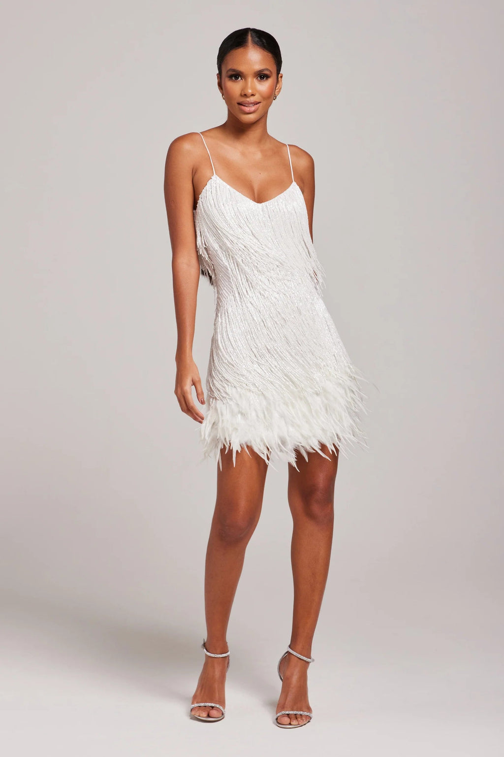 Women's Fringe Feathers Party Gala Cocktail Dress for Night Outs