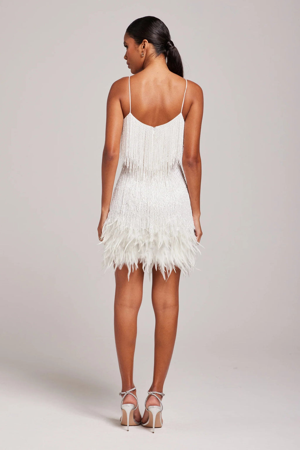 Women's Fringe Feathers Party Gala Cocktail Dress for Night Outs