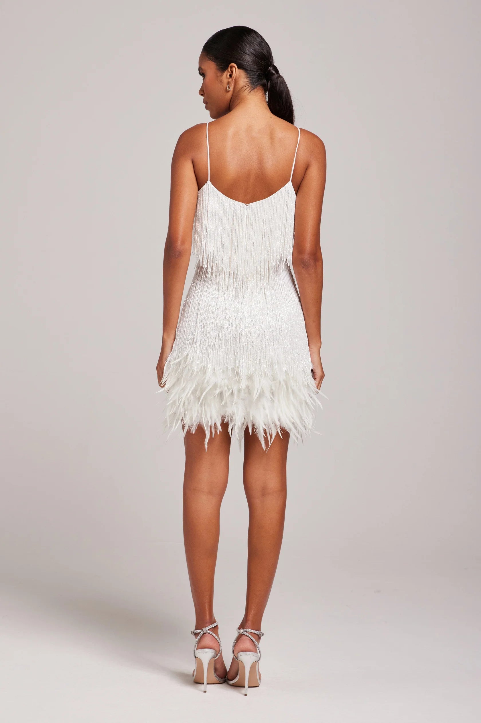 Women's Fringe Feathers Party Gala Cocktail Dress for Night Outs