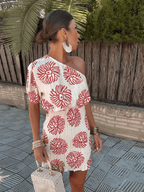 Veelzijdige zomerse mini-jurk voor buiten met statement-prints voor dames